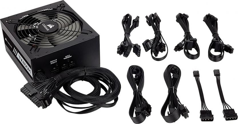 alimentatore pc corsair tx850m semimodulare con cavetteria aggiuntiva