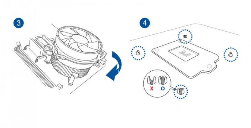 come installare dissipatore cpu controllo pin aggancio