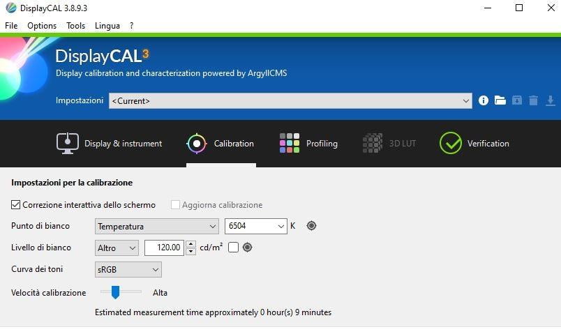 displaycal_calibrazione