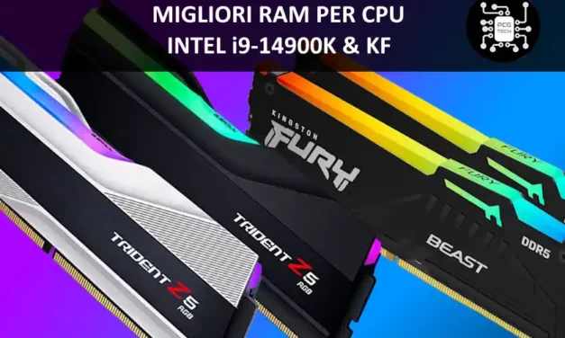 Migliori RAM per CPU Intel Core I9-14900K e KF