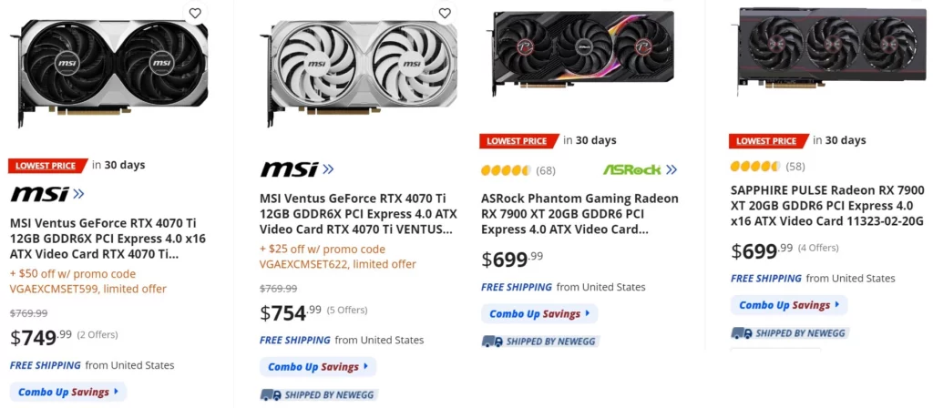 GeForce RTX 4070Ti al prezzo della Radeon RX 7900 XT