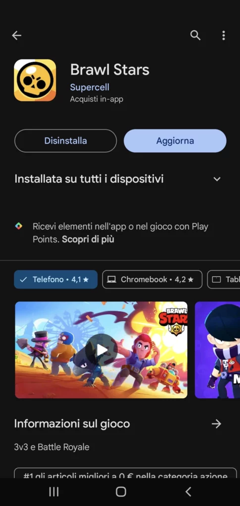 come aggiornare brawl stars android play store