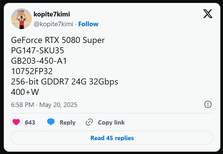 geforce rtx 580 super specs
