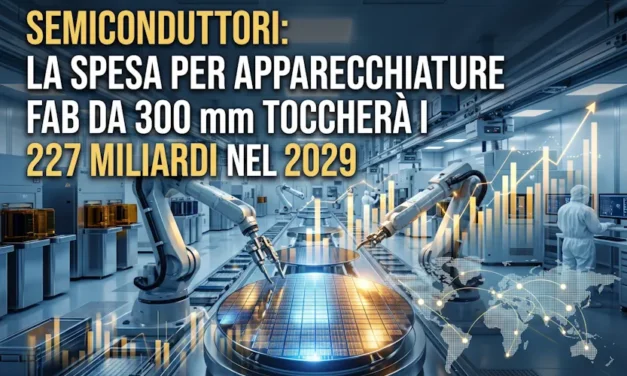 Semiconduttori: la spesa per apparecchiature fab 300 mm toccherà i 227 miliardi nel 2029