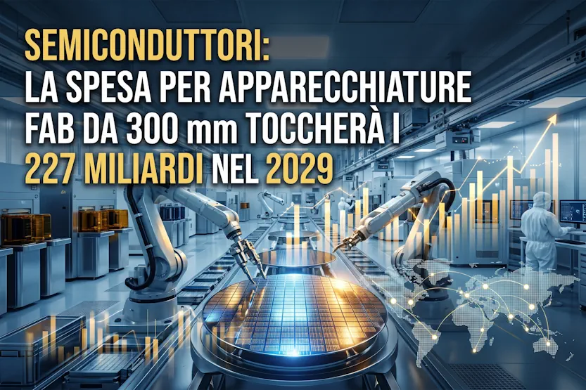 Semiconduttori: la spesa per apparecchiature fab 300 mm toccherà i 227 miliardi nel 2029